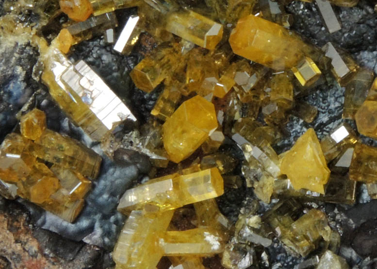 Mimetite on Cesarolite from Guatomo Mine, near Tham Thalu, south of Hat Yai, Yala Province, Thailand