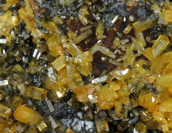 Mimetite on Cesarolite from Guatomo Mine, near Tham Thalu, south of Hat Yai, Yala Province, Thailand