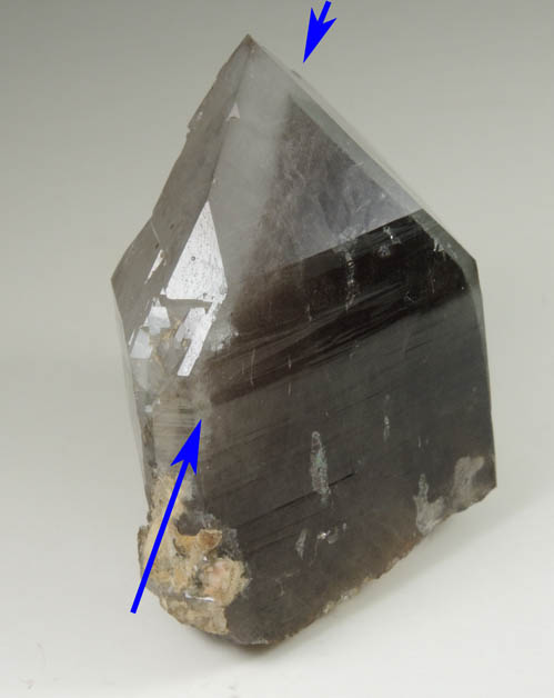 Quartz var. Smoky Quartz with internal zoning from Moat Mountain, west of North Conway, Carroll County, New Hampshire