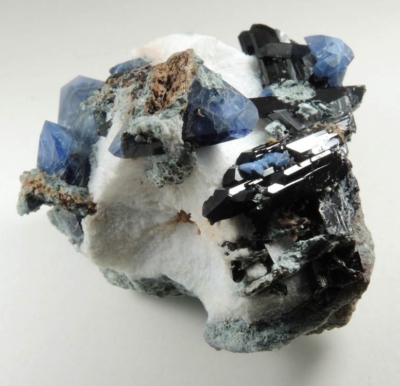 Benitoite, Neptunite, Natrolite from Benitoite Gem Mine, New Idria District, San Benito County, California (Type Locality for Benitoite)