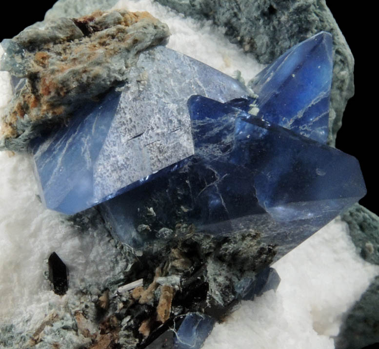 Benitoite, Neptunite, Natrolite from Benitoite Gem Mine, New Idria District, San Benito County, California (Type Locality for Benitoite)