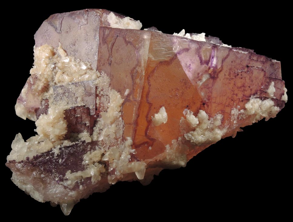 Fluorite with Calcite from Denton Mine, Harris Creek District, Hardin County, Illinois