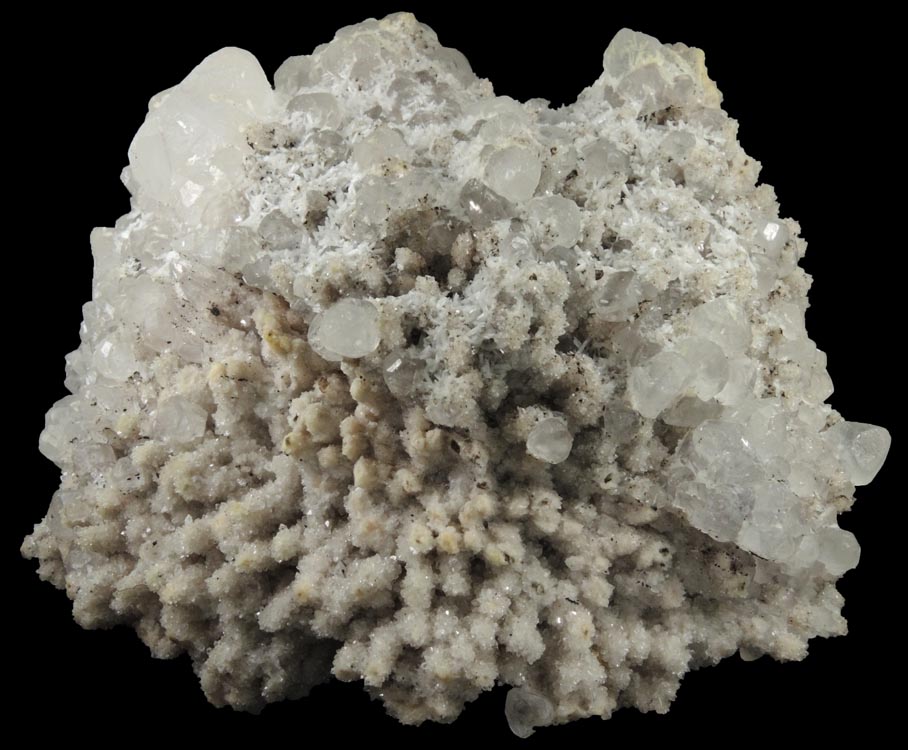 Quartz pseudomorphs after Anhydrite with Calcite and Laumontite from Upper New Street Quarry, Paterson, Passaic County, New Jersey