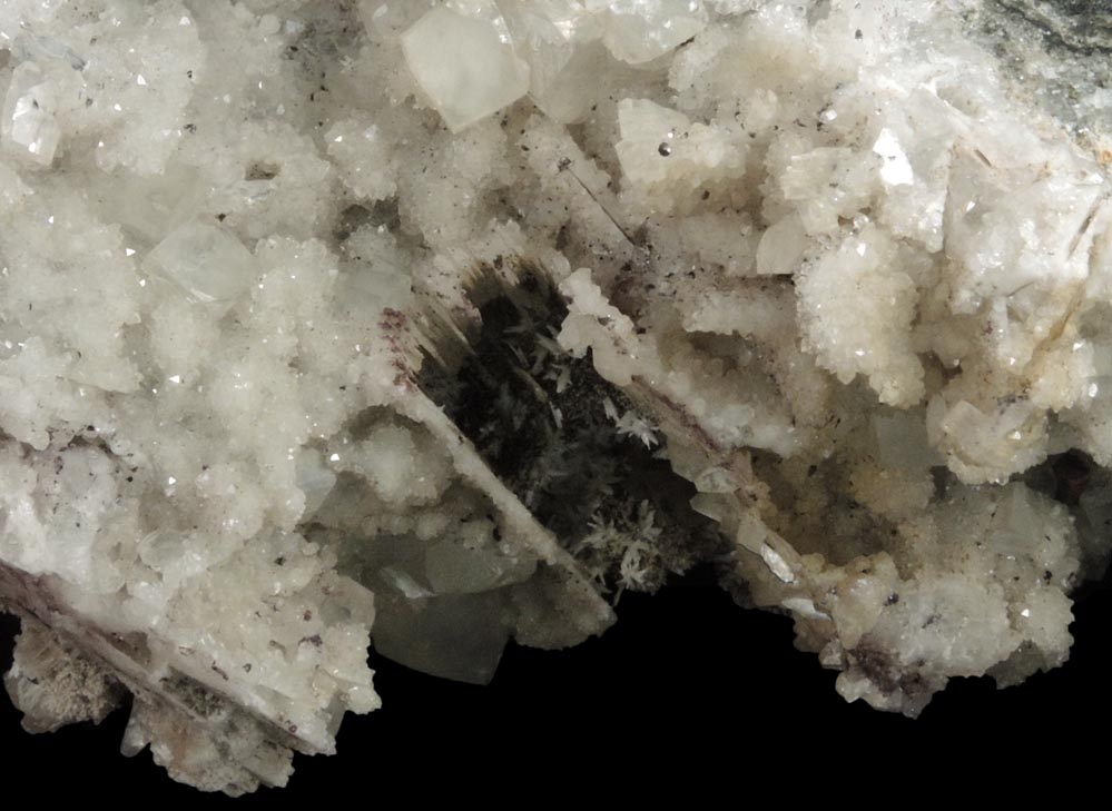 Quartz pseudomorphs after Anhydrite with Calcite, Heulandite and Laumontite from Upper New Street Quarry, Paterson, Passaic County, New Jersey