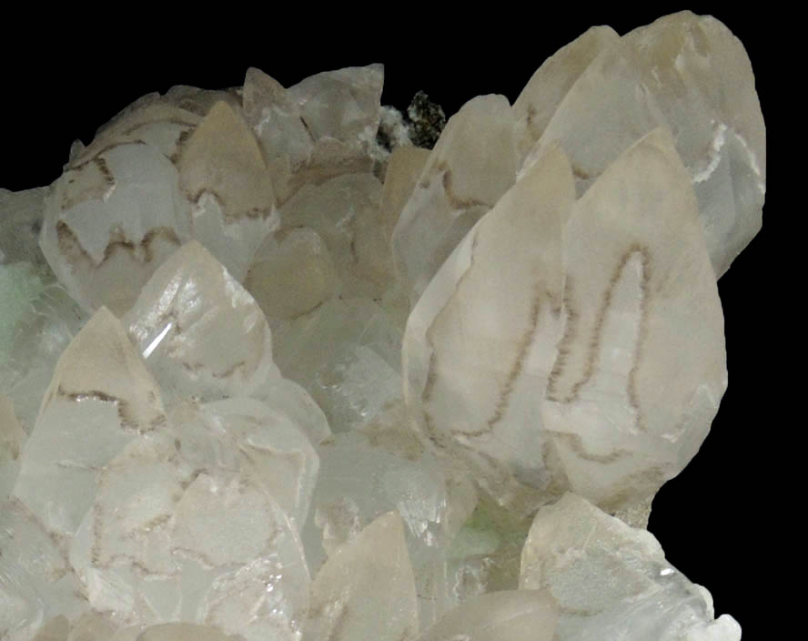 Calcite over Prehnite from Prospect Park Quarry, Prospect Park, Passaic County, New Jersey