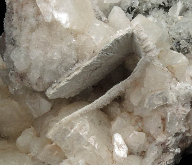 Quartz pseudomorphs after Anhydrite with Heulandite from Prospect Park Quarry, Prospect Park, Passaic County, New Jersey