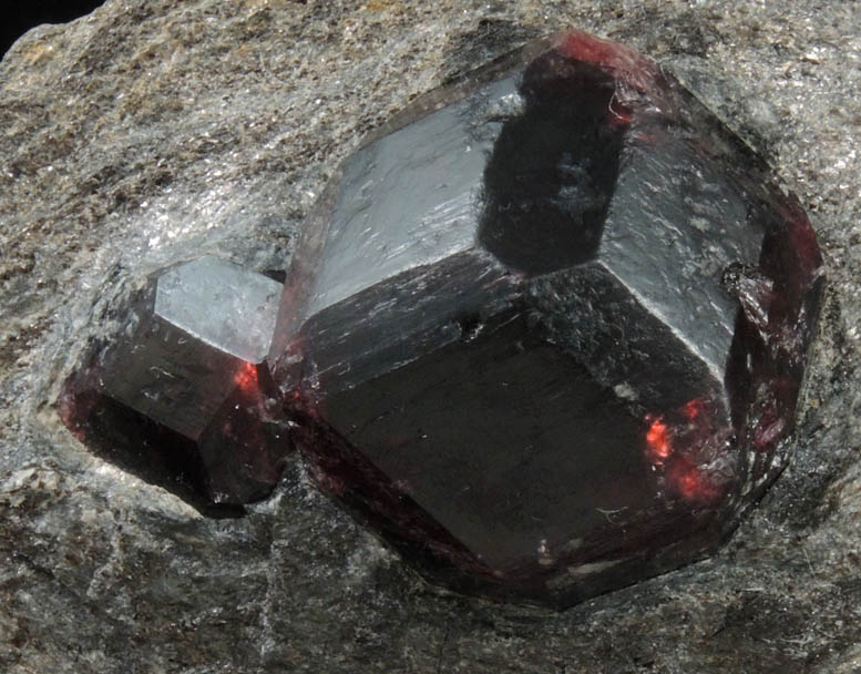 Almandine Garnet from Garnet Ledge, east shore of Stikine River Delta, 11 km north of Wrangell, Alaska