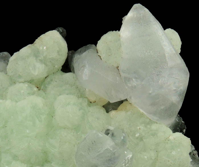 Prehnite with Calcite from Prospect Park Quarry, Prospect Park, Passaic County, New Jersey