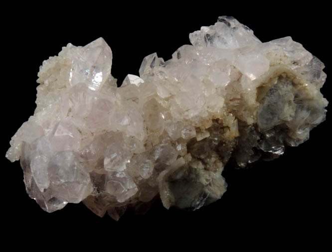 Quartz var. Rose Quartz Crystals from Rose Quartz Locality, Plumbago Mountain, Oxford County, Maine