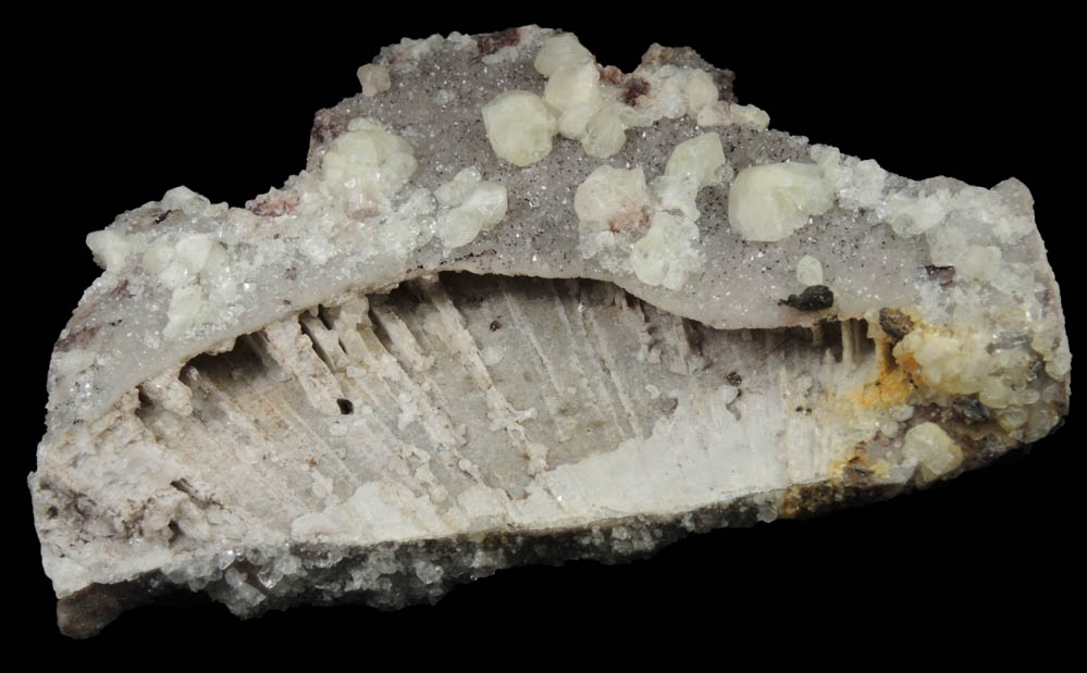 Quartz pseudomorph after Anhydrite with Datolite from Prospect Park Quarry, Prospect Park, Passaic County, New Jersey