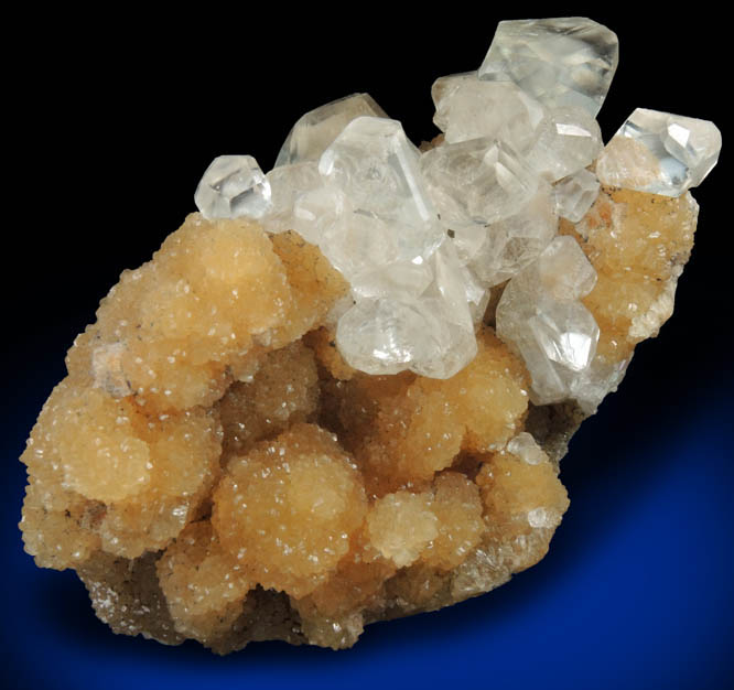 Calcite over Stellerite from Sokolovskiy Mine, Rudnyy, Kustanay Oblast, Kazakhstan