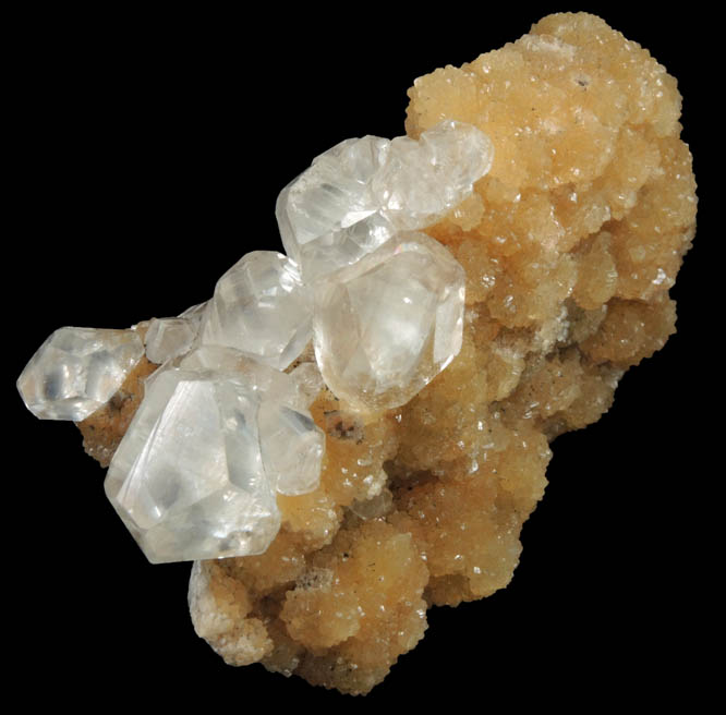 Calcite over Stellerite from Sokolovskiy Mine, Rudnyy, Kustanay Oblast, Kazakhstan