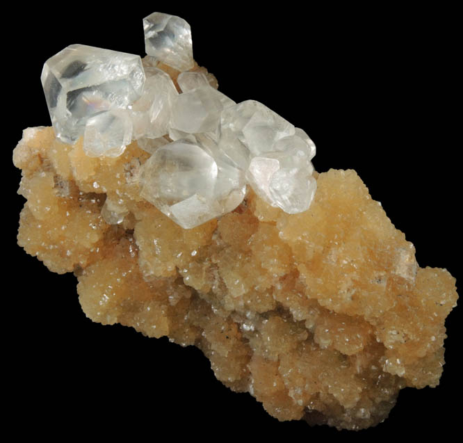 Calcite over Stellerite from Sokolovskiy Mine, Rudnyy, Kustanay Oblast, Kazakhstan