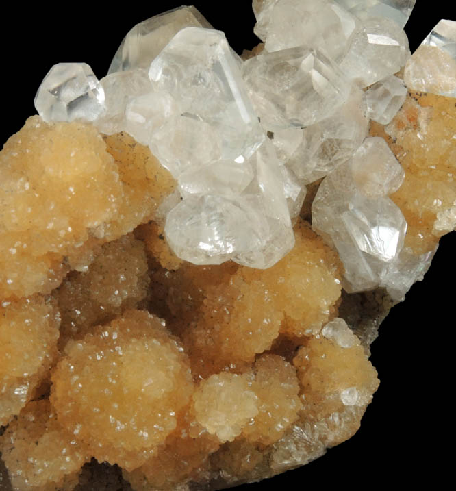 Calcite over Stellerite from Sokolovskiy Mine, Rudnyy, Kustanay Oblast, Kazakhstan