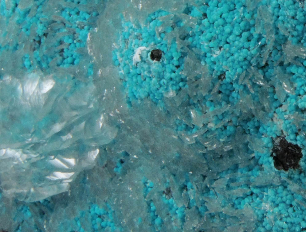 Rosasite on Hemimorphite from 79 Mine, Banner District, near Hayden, Gila County, Arizona