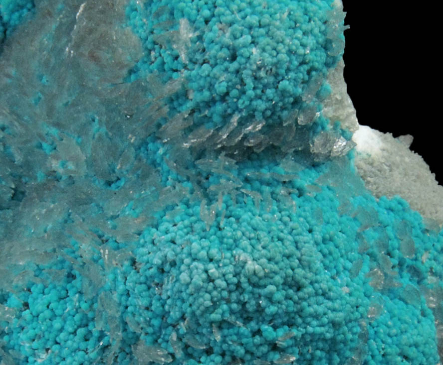 Rosasite on Hemimorphite from 79 Mine, Banner District, near Hayden, Gila County, Arizona