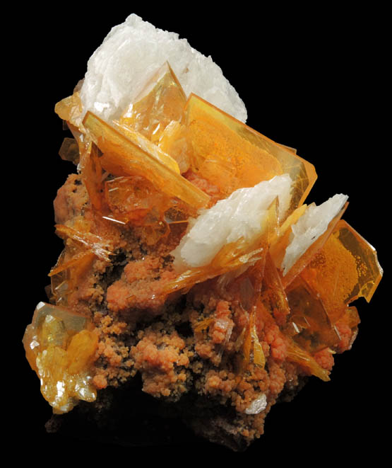 Wulfenite, Mimetite, Barite from San Francisco Mine, Cerro Prieto, north of Cucurpe, Sonora, Mexico