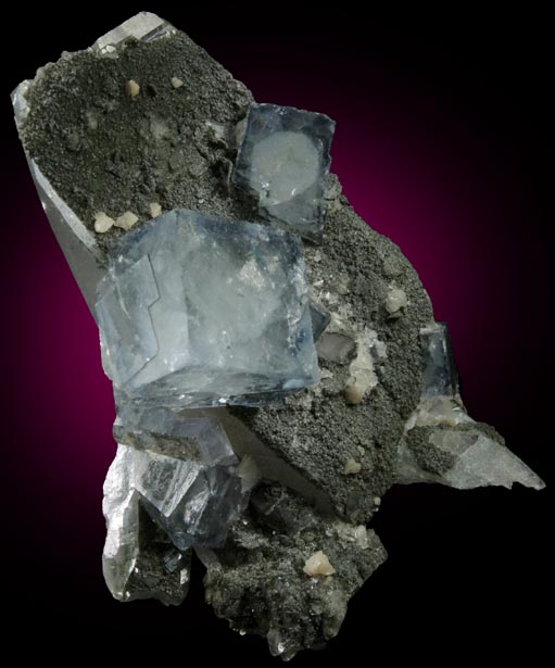 Fluorite on Quartz with Muscovite from Yaogangxian Mine, Nanling Mountains, Hunan, China