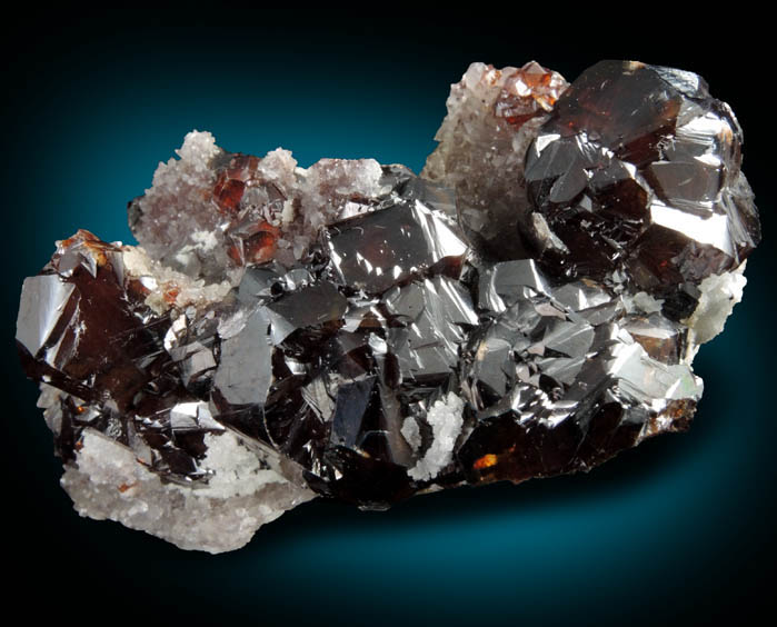 Sphalerite on Quartz from Shuikoushan Mine, Hunan Province, China