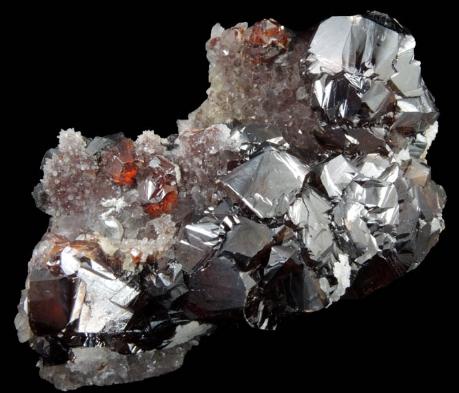 Sphalerite on Quartz from Shuikoushan Mine, Hunan Province, China