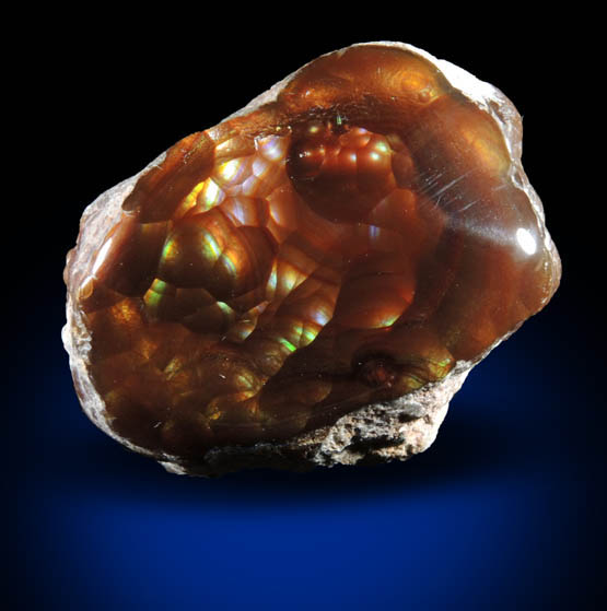 Quartz var. Fire Agate from Calvillo, Aguascalientes, Mexico