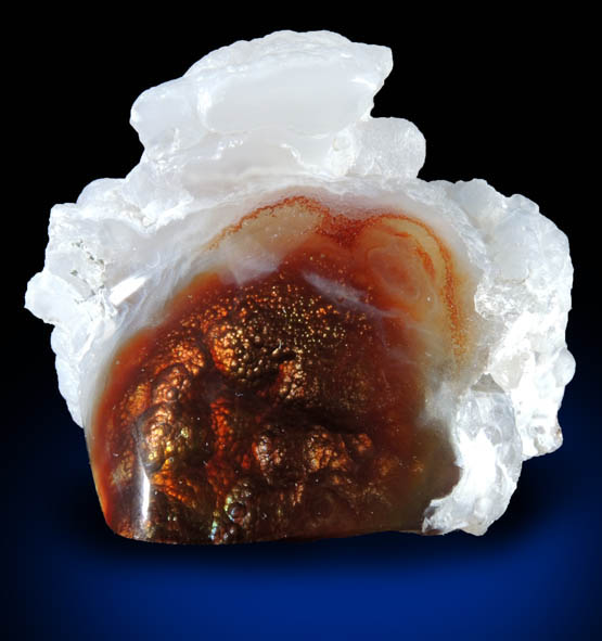 Quartz var. Fire Agate from Calvillo, Aguascalientes, Mexico