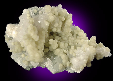 Gyrolite, Mesolite on Quartz with Calcite from Lonavala Quarry, Pune District, Maharashtra, India