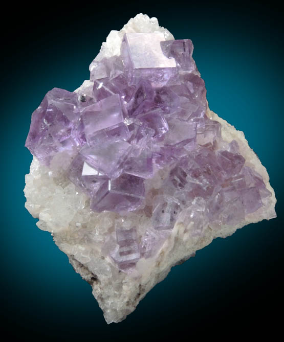 Fluorite on Quartz from Caravia-Berbes District, Asturias, Spain