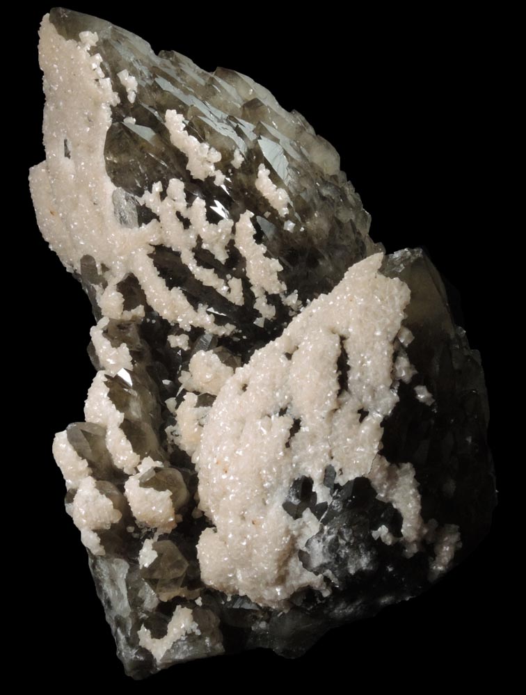 Dolomite on Smoky Quartz from Cavnic Mine (Kapnikbanya), Maramures, Romania