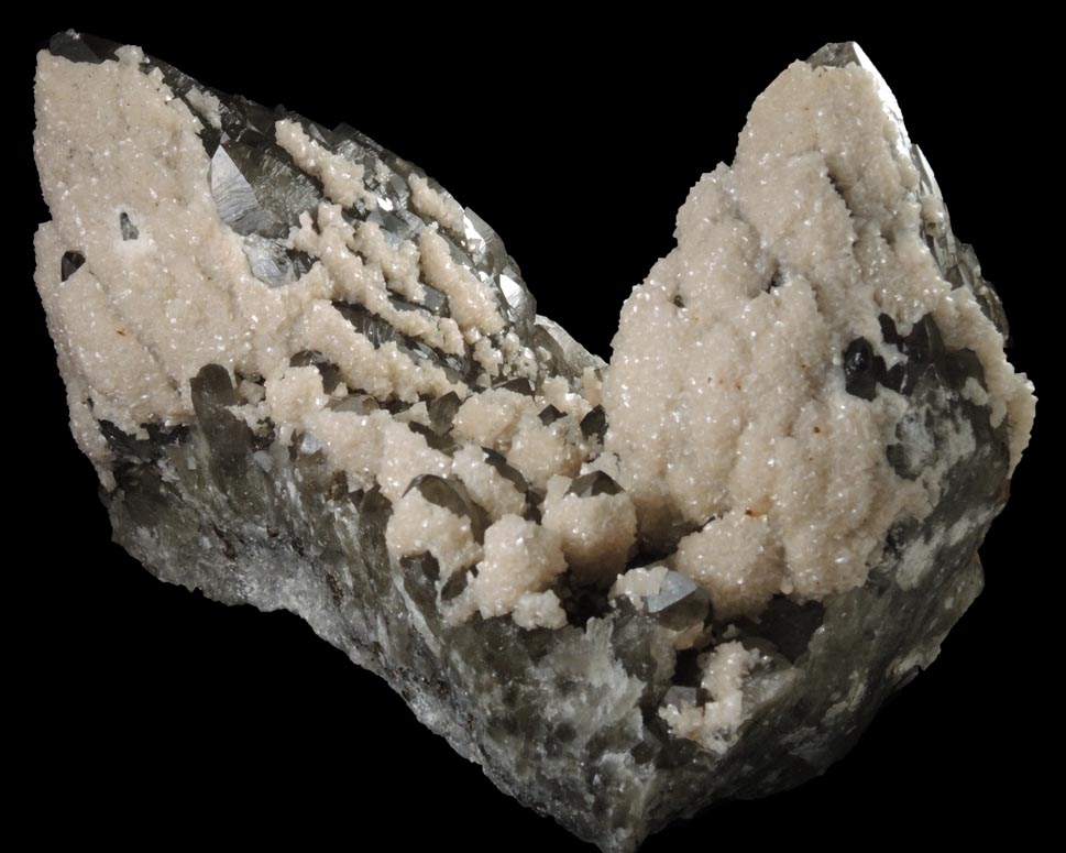 Dolomite on Smoky Quartz from Cavnic Mine (Kapnikbanya), Maramures, Romania