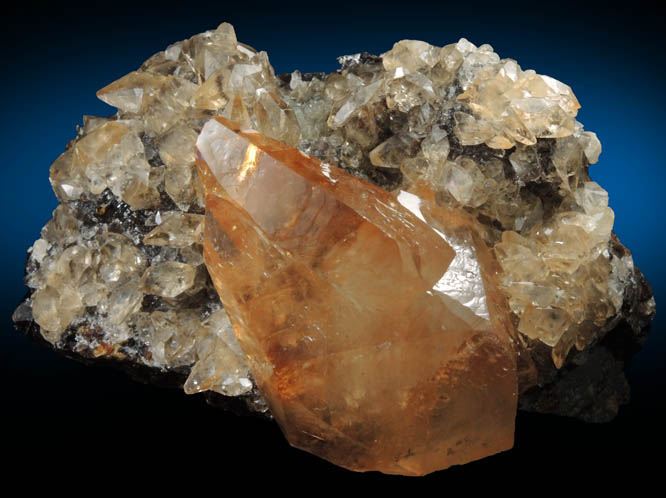 Calcite on Sphalerite from Elmwood Mine, Carthage, Smith County, Tennessee