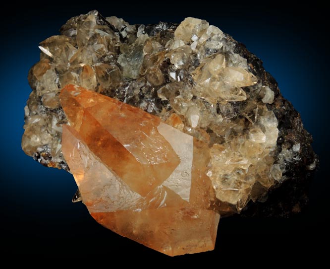 Calcite on Sphalerite from Elmwood Mine, Carthage, Smith County, Tennessee