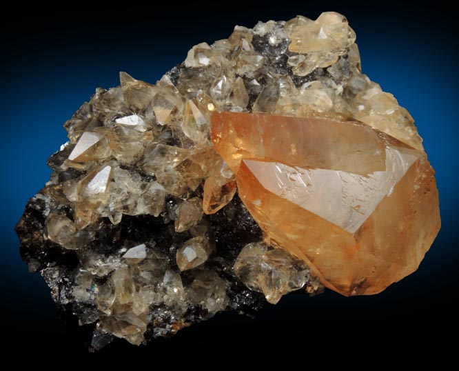 Calcite on Sphalerite from Elmwood Mine, Carthage, Smith County, Tennessee