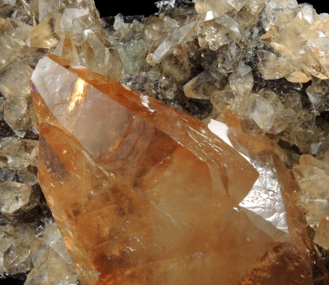 Calcite on Sphalerite from Elmwood Mine, Carthage, Smith County, Tennessee