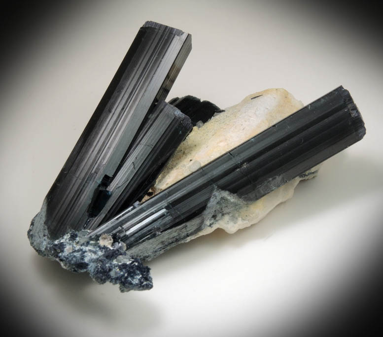 Schorl-Elbaite Tourmaline on Microcline with minor Quartz from Gilgit-Skardu Road, Skardu District, Gilgit-Baltistan, Pakistan