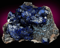 Azurite on Barite from Alnif, Tarhbalt, Errachidia, Meknes-Tafilalet, Morocco