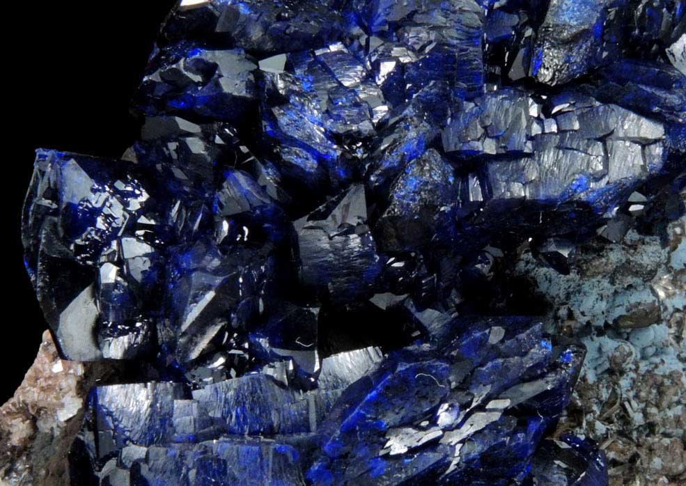 Azurite on Barite from Alnif, Tarhbalt, Errachidia, Meknes-Tafilalet, Morocco