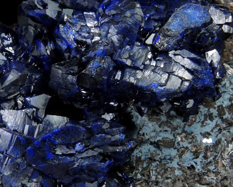 Azurite on Barite from Alnif, Tarhbalt, Errachidia, Meknes-Tafilalet, Morocco