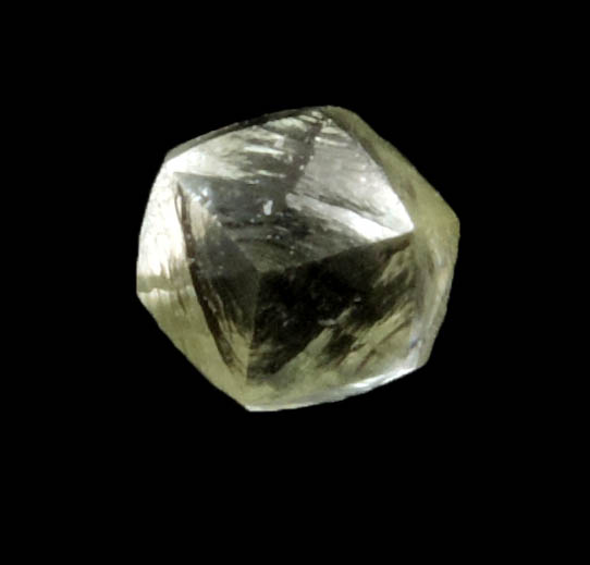 Diamond (0.47 carat yellow cuttable dodecahedral crystal) from Argyle Mine, Kimberley, Western Australia, Australia