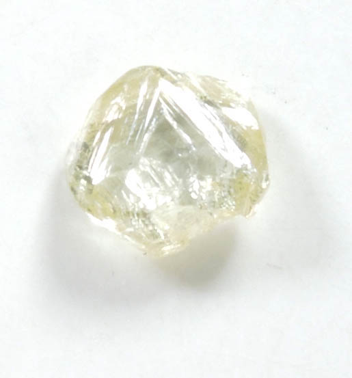 Diamond (0.22 carat greenish-yellow flattened dodecahedral crystal) from Argyle Mine, Kimberley, Western Australia, Australia