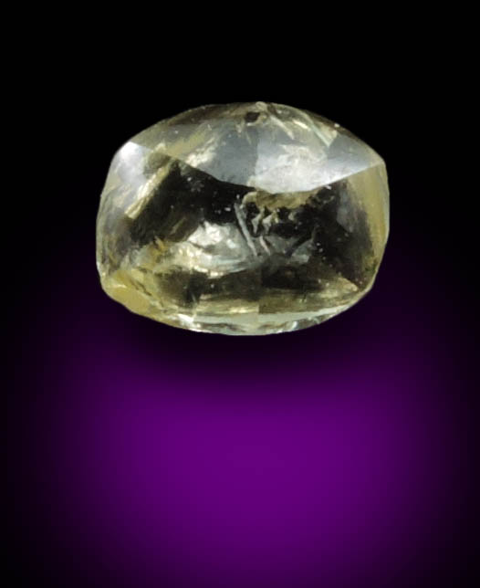 Diamond (0.25 carat yellow cuttable flattened crystal) from Argyle Mine, Kimberley, Western Australia, Australia