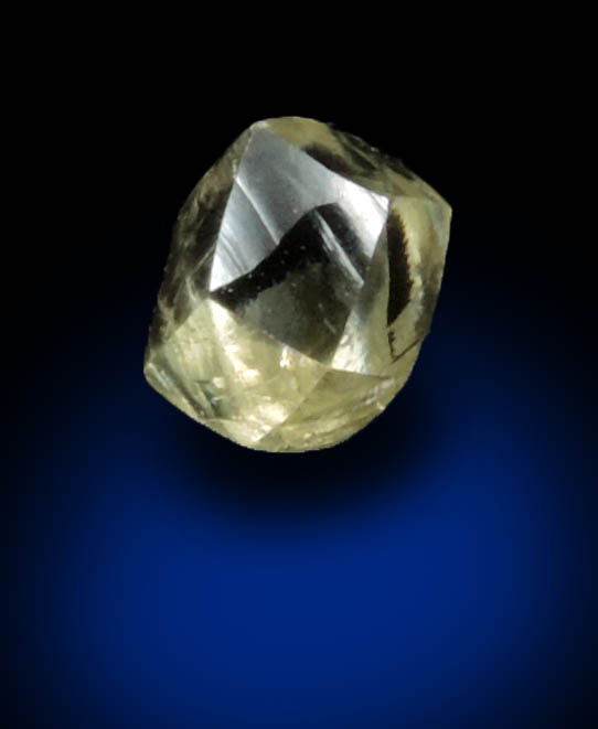 Diamond (0.49 carat yellow cuttable dodecahedral crystal) from Argyle Mine, Kimberley, Western Australia, Australia