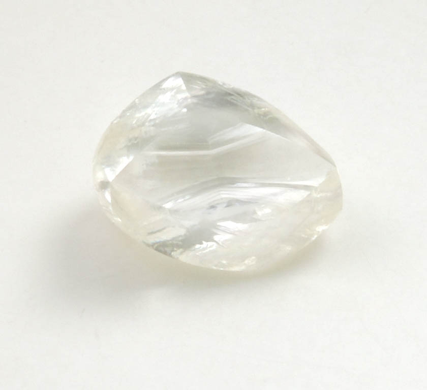 Diamond (1.60 carat yellow cuttable elongated dodecahedral crystal) from Sakha (Yakutia) Republic, Siberia, Russia