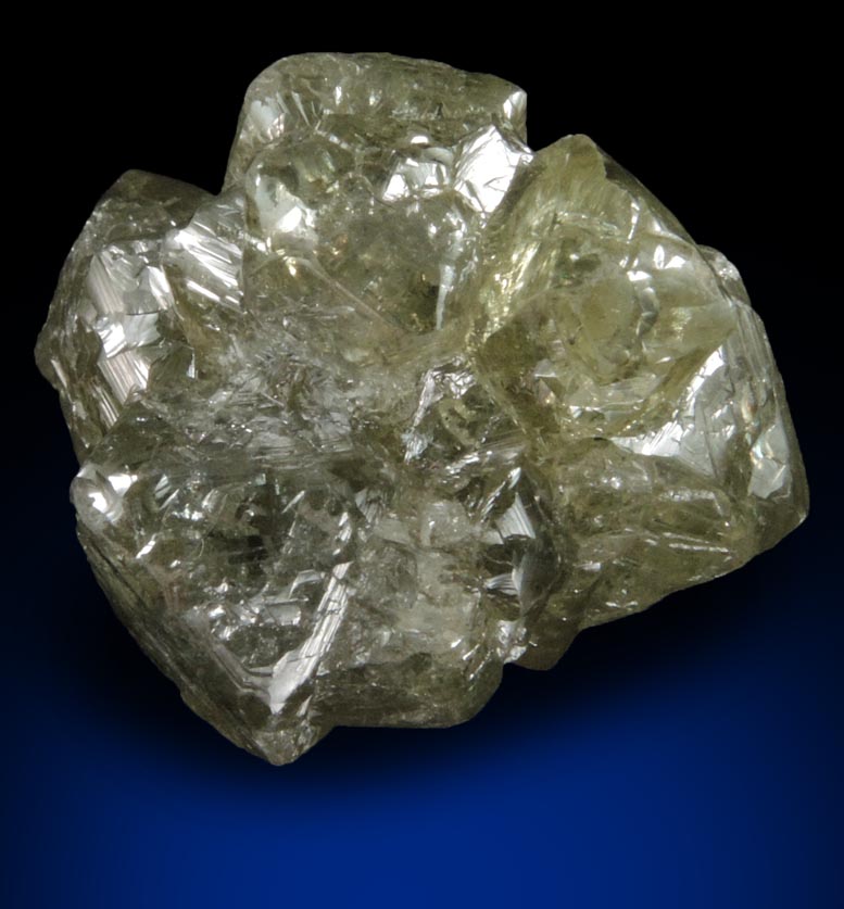 Diamond (28.82 carat greenish-gray crystal cluster) from Sakha (Yakutia) Republic, Siberia, Russia