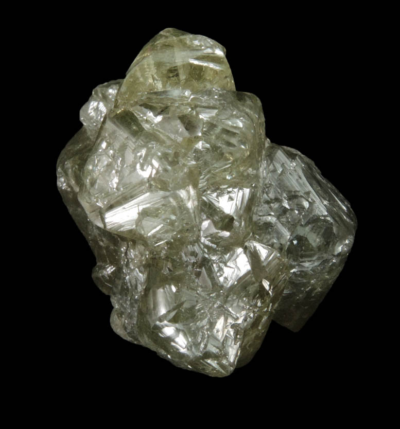 Diamond (28.82 carat greenish-gray crystal cluster) from Sakha (Yakutia) Republic, Siberia, Russia