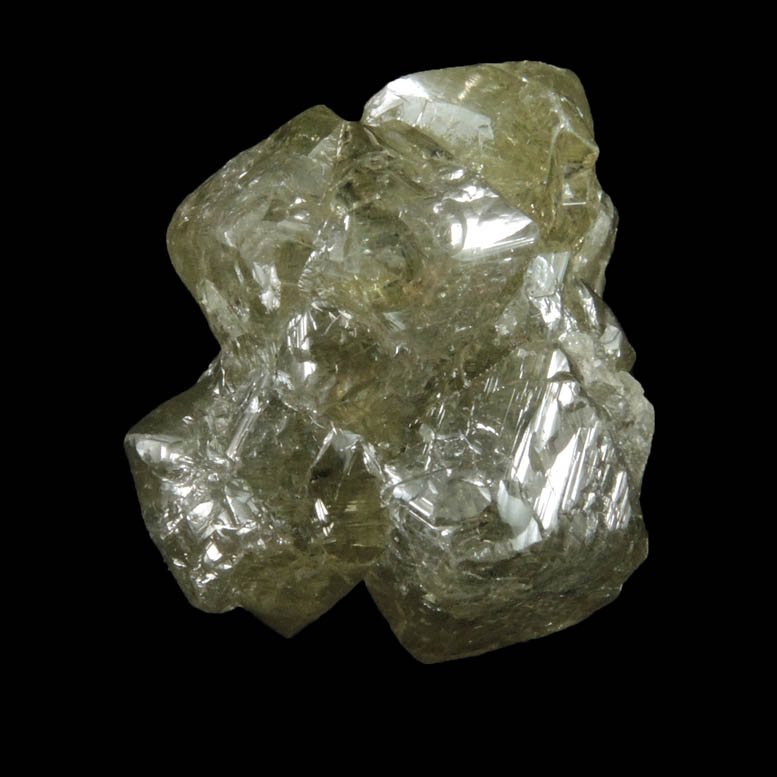 Diamond (28.82 carat greenish-gray crystal cluster) from Sakha (Yakutia) Republic, Siberia, Russia