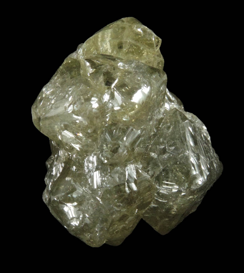 Diamond (28.82 carat greenish-gray crystal cluster) from Sakha (Yakutia) Republic, Siberia, Russia