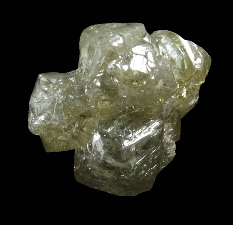 Diamond (28.82 carat greenish-gray crystal cluster) from Sakha (Yakutia) Republic, Siberia, Russia