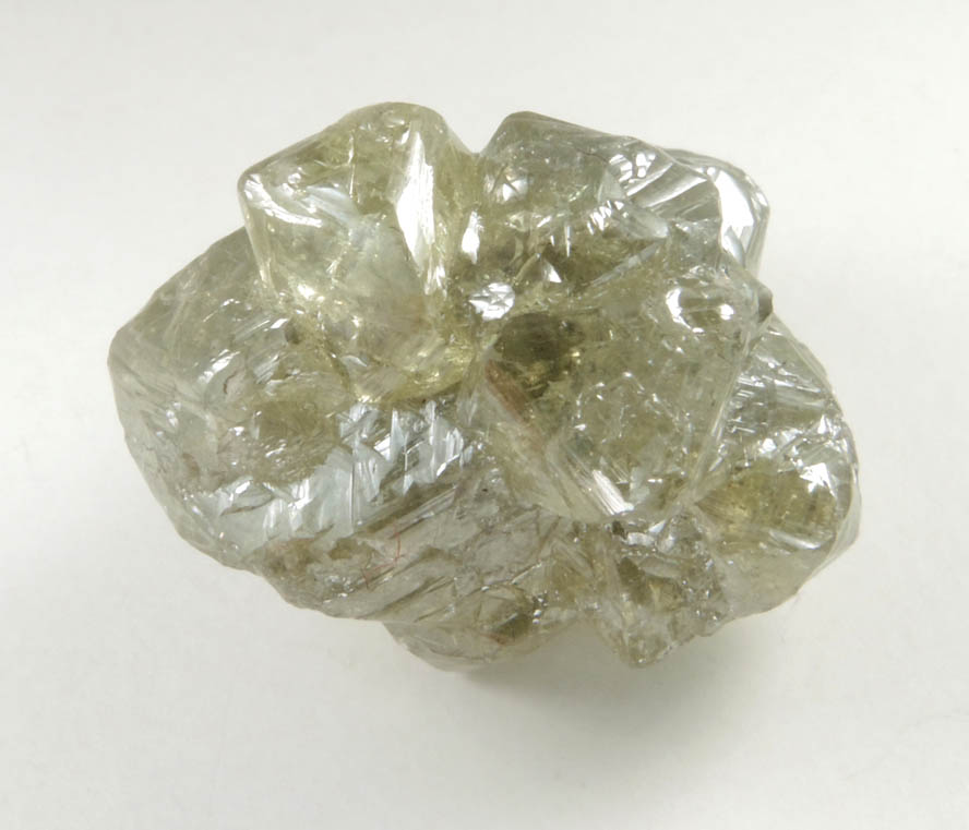 Diamond (28.82 carat greenish-gray crystal cluster) from Sakha (Yakutia) Republic, Siberia, Russia