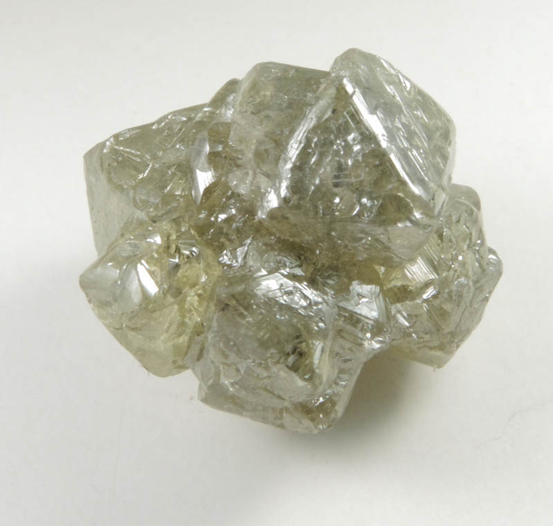 Diamond (28.82 carat greenish-gray crystal cluster) from Sakha (Yakutia) Republic, Siberia, Russia